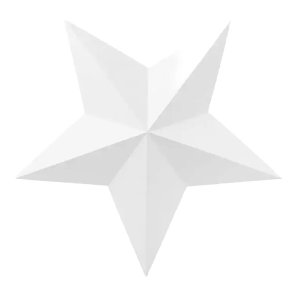 Dekoration hvide stjerner (6 stk.)