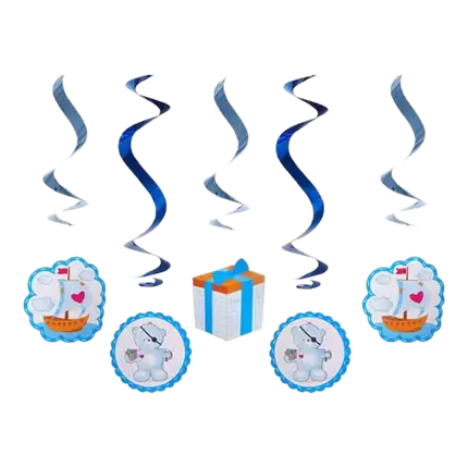 Dekoration Spiral blå Det er en dreng 60cm (5 stk.)