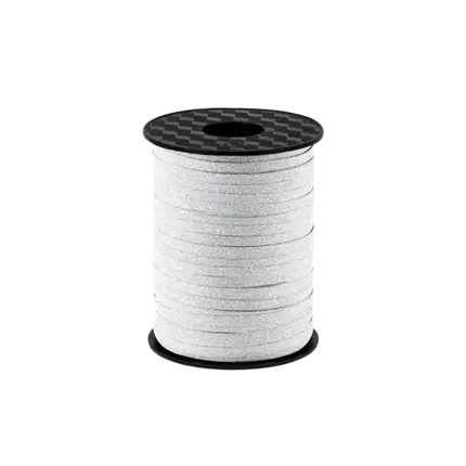 Sølv mat glitterbånd 225 meter