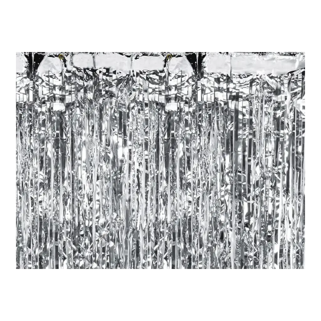 Silver glitter gardin 90x250cm