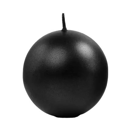 Stearinlys rund metallic sort ø 8cm