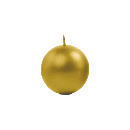 Rundt metallic stearinlys Guld ø 6cm
