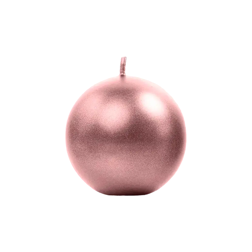 Rundt metallisk stearinlys Rose Gold ø 8cm