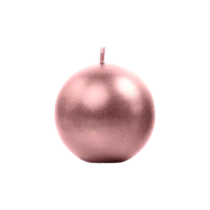 Rundt metallisk stearinlys Rose Gold ø 8cm