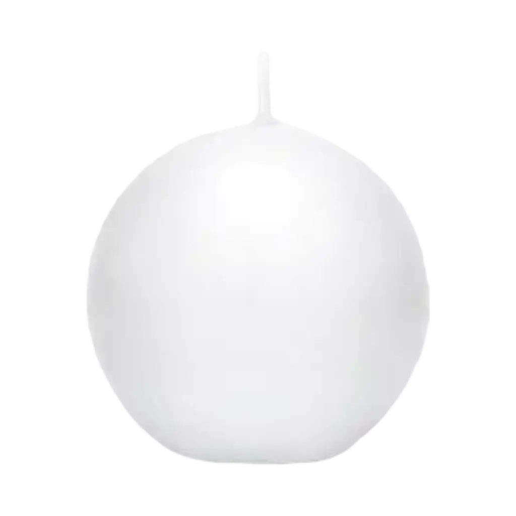 Rundt stearinlys hvid mat ø 8cm