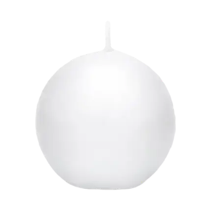 Rundt stearinlys hvid mat ø 8cm