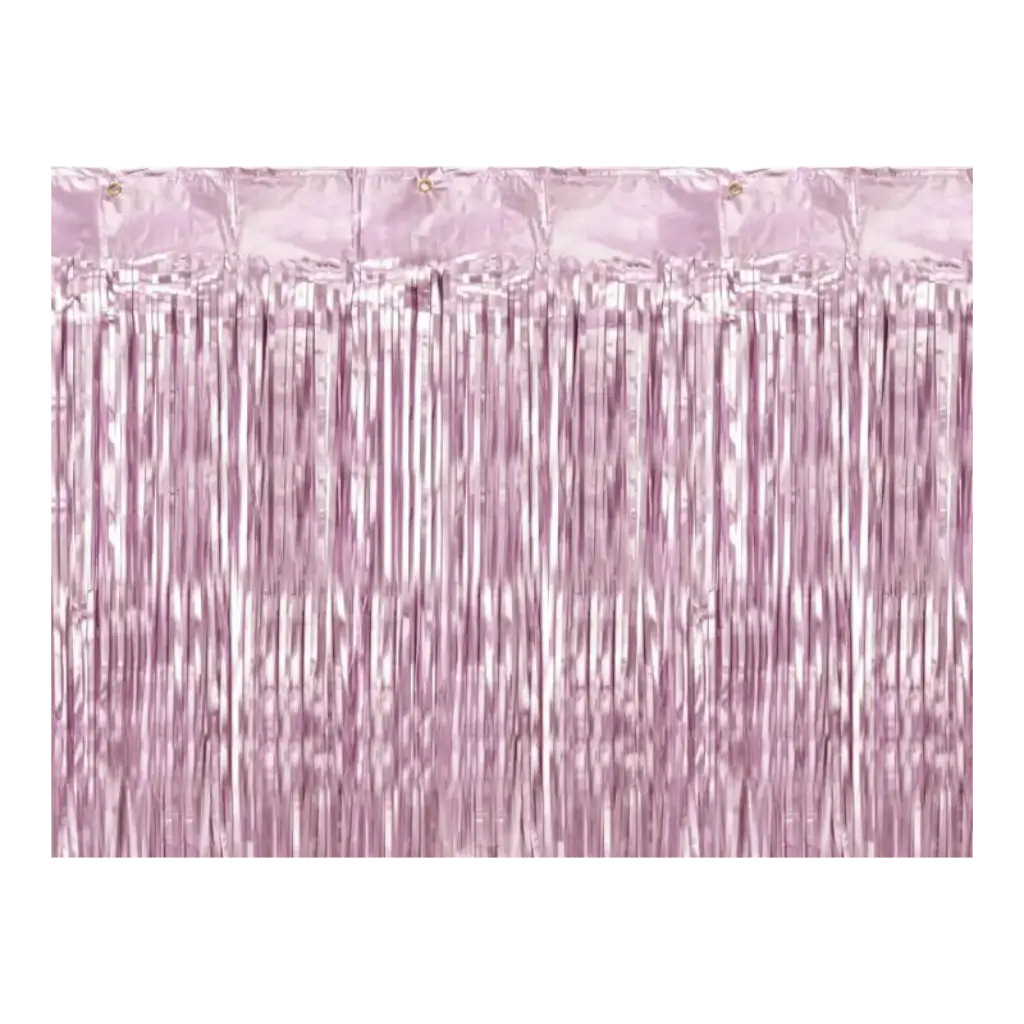 Glitrende gardin med frynser Lys rosa 90x250cm