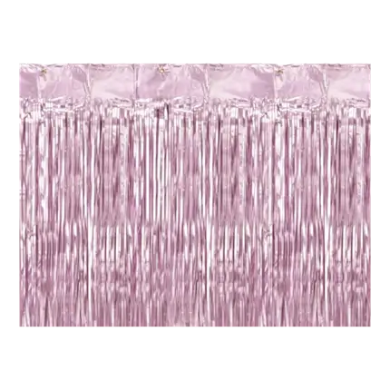 Glitrende gardin med frynser Lys rosa 90x250cm