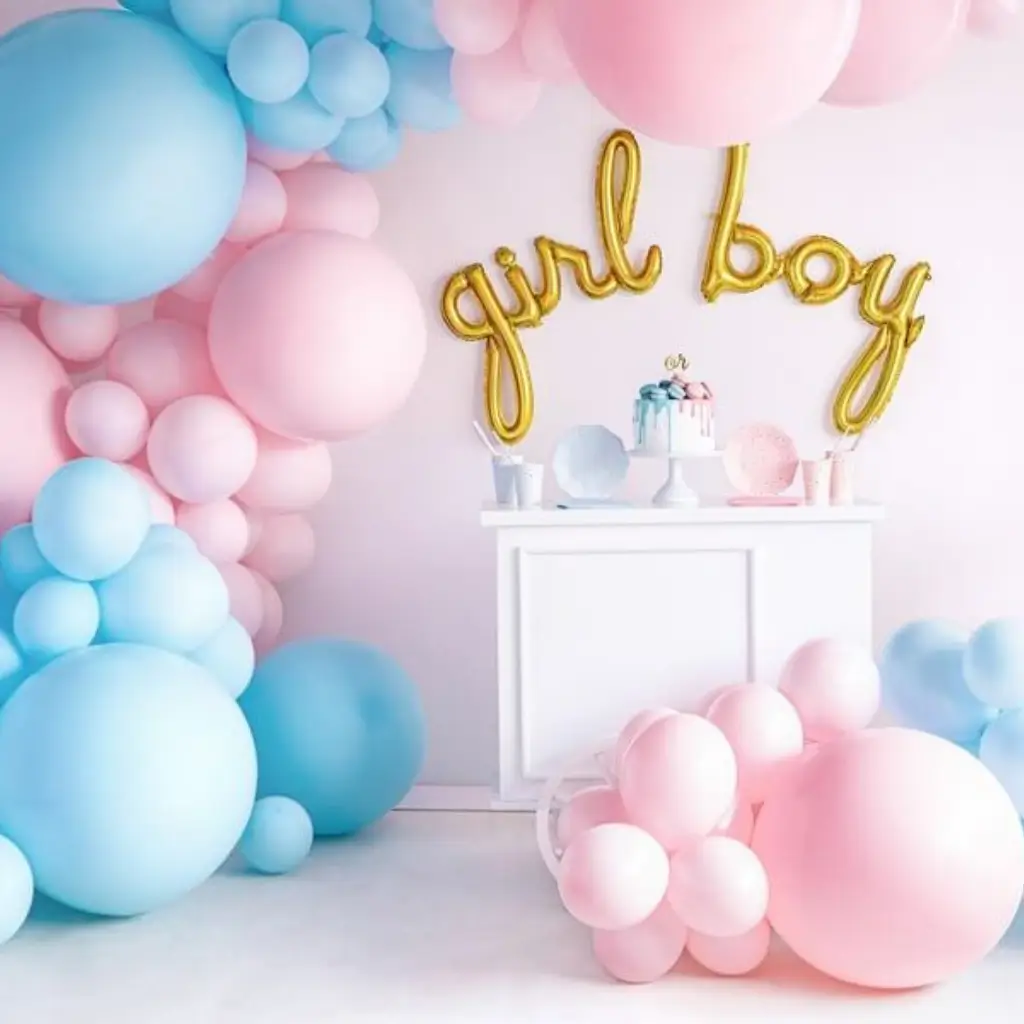 Kæmpe rund ballon Lys blå pastel ø100cm