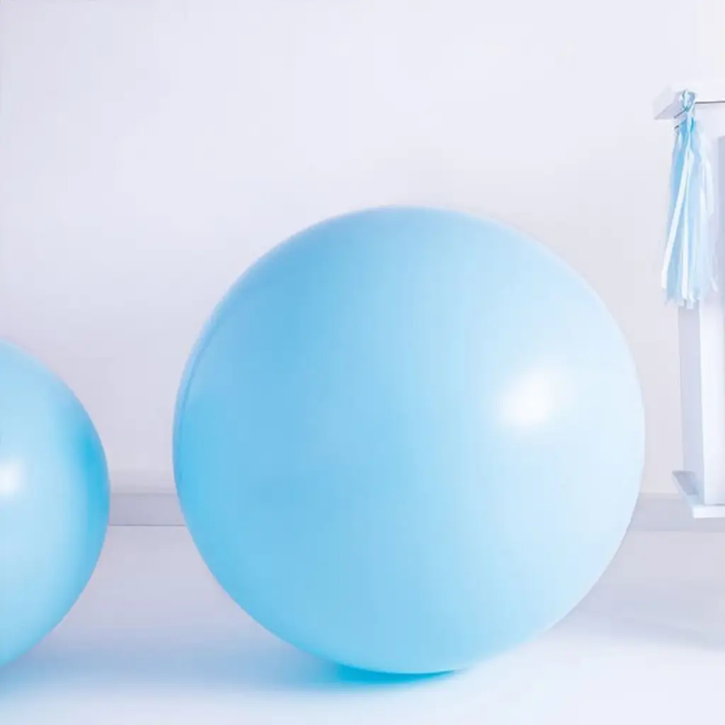 Kæmpe rund ballon Lys blå pastel ø100cm