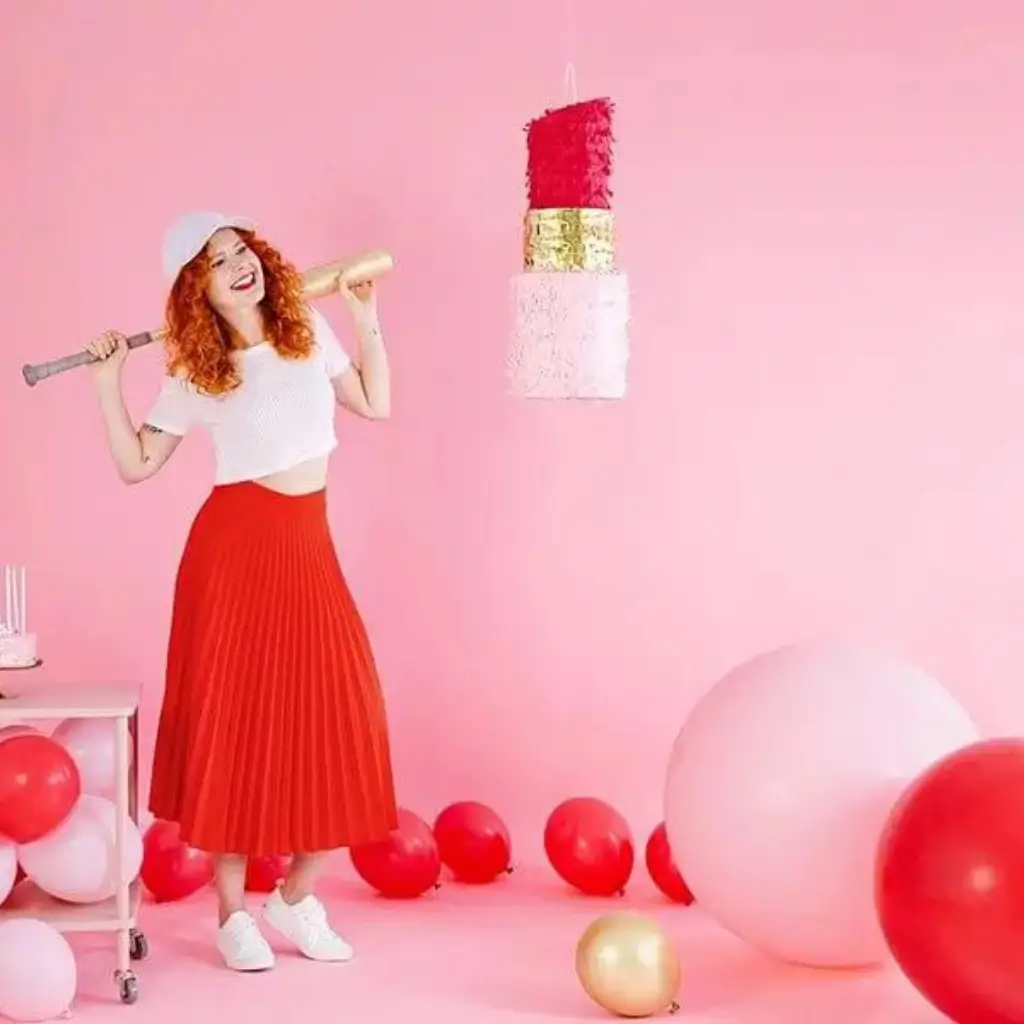 Kæmpe rund ballon lyserød pastel ø100cm