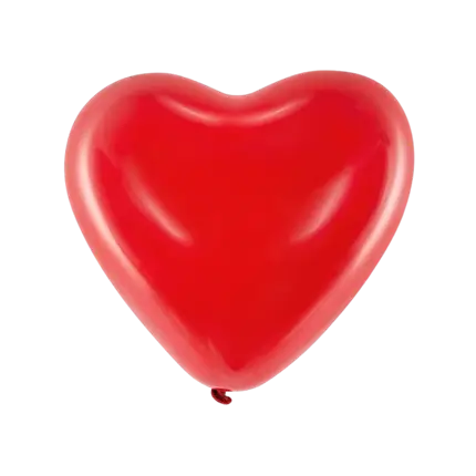 Rød pastel hjerteballon 40 cm (sæt med 6)