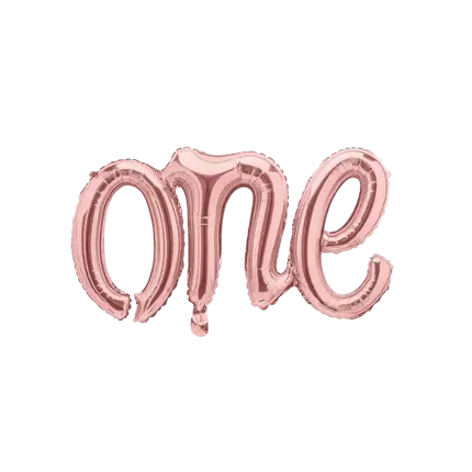 ONE metallic ballon rosa guld 66x37cm