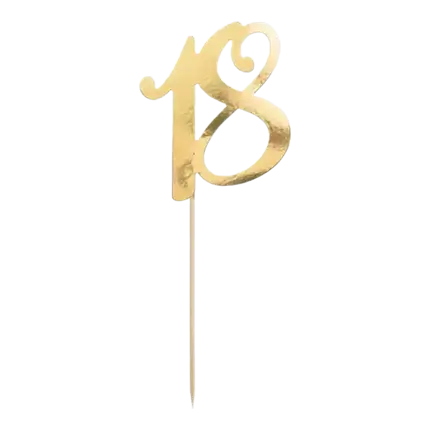 Kage dekoration 18 guld