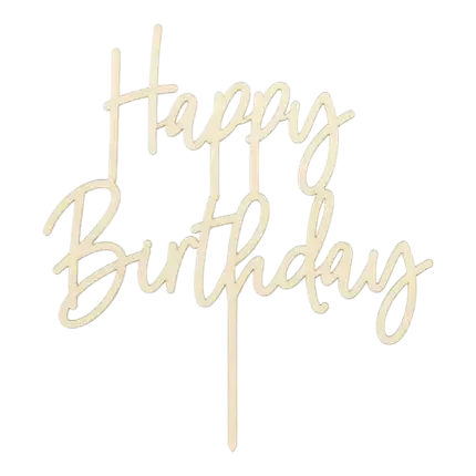 TRÆ HAPPY BIRTHDAY KAGE DEKORATION