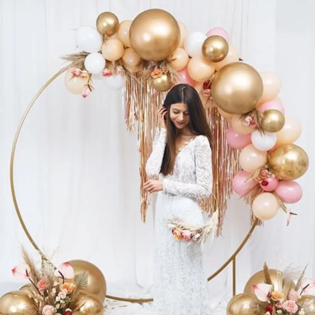 Rund guldmetalballon ø60cm