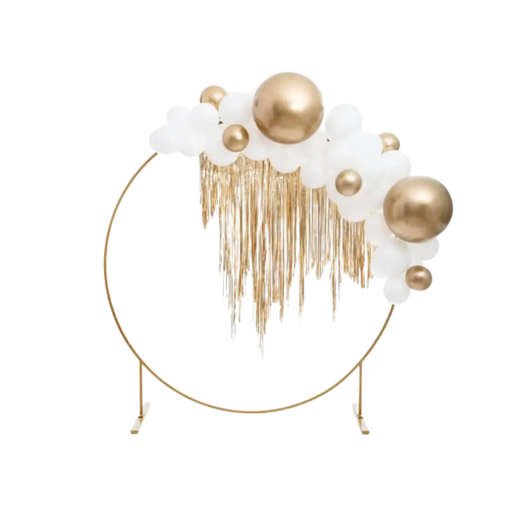 Rund guldmetalballon ø60cm