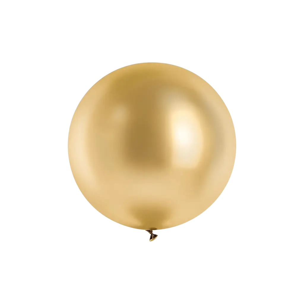 Rund guldmetalballon ø60cm