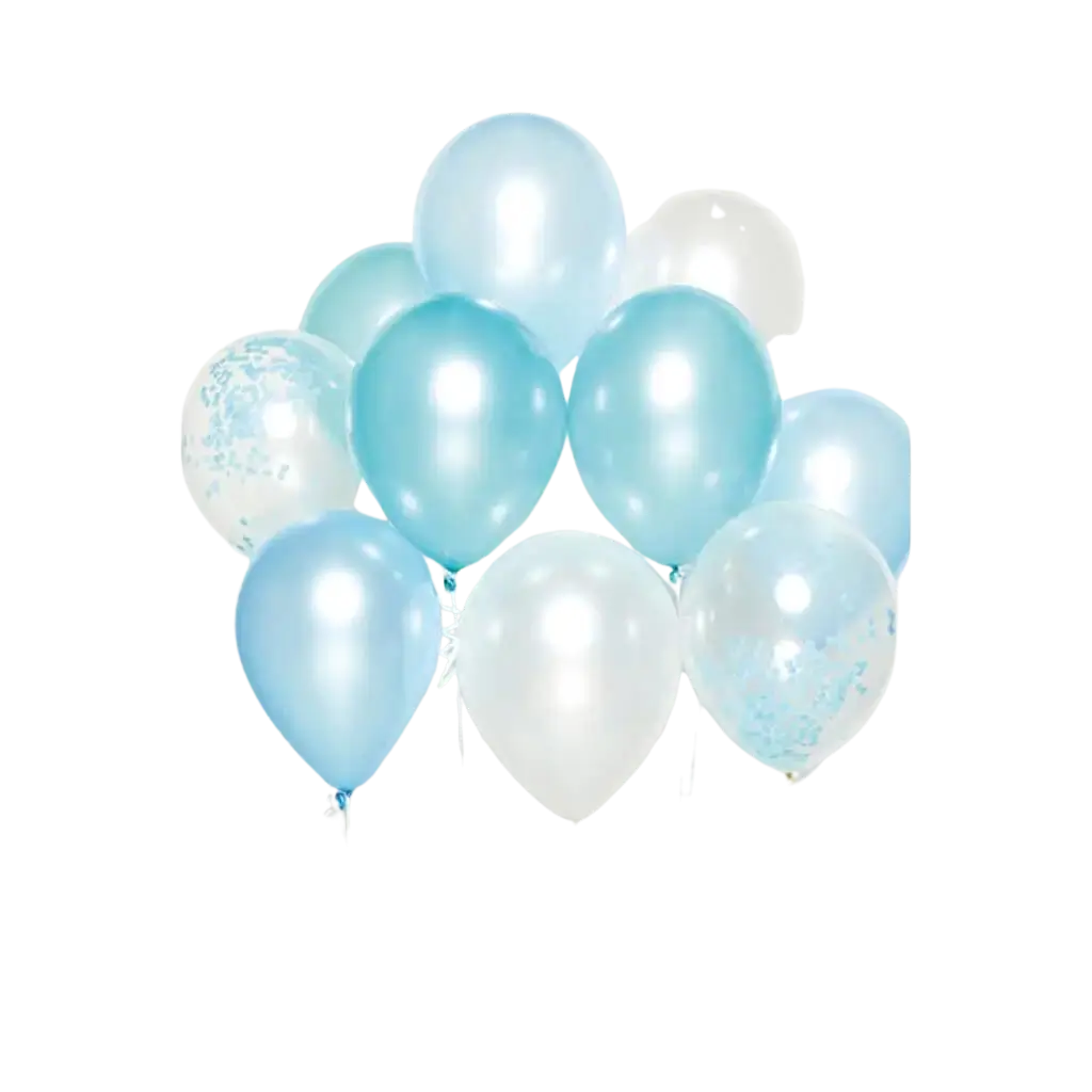 10 blå temaballoner med blå tema