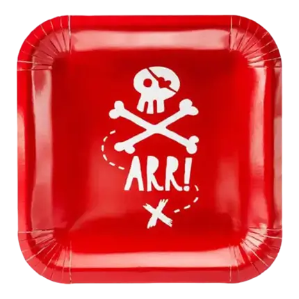 Piratfest-papirplader (sæt med 6 stk.)