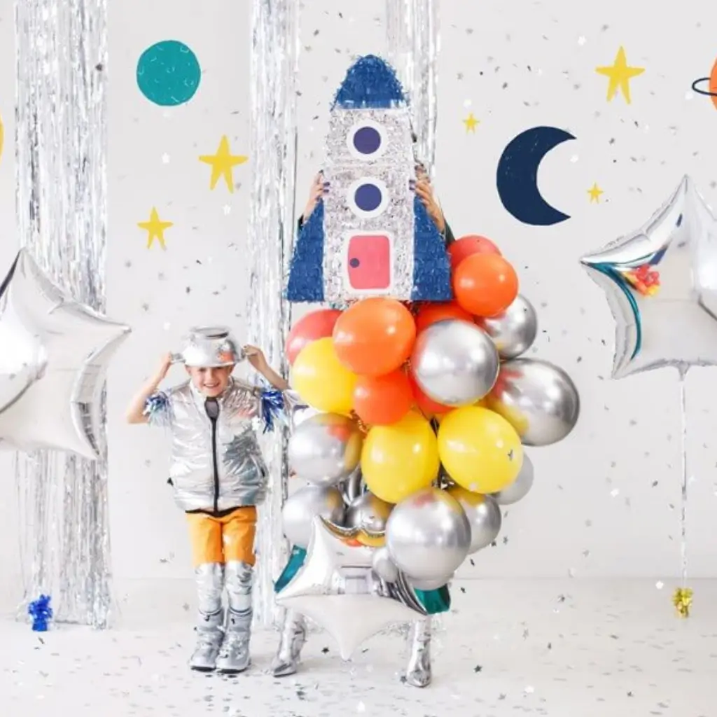 50 sølvfarvede glitterballoner