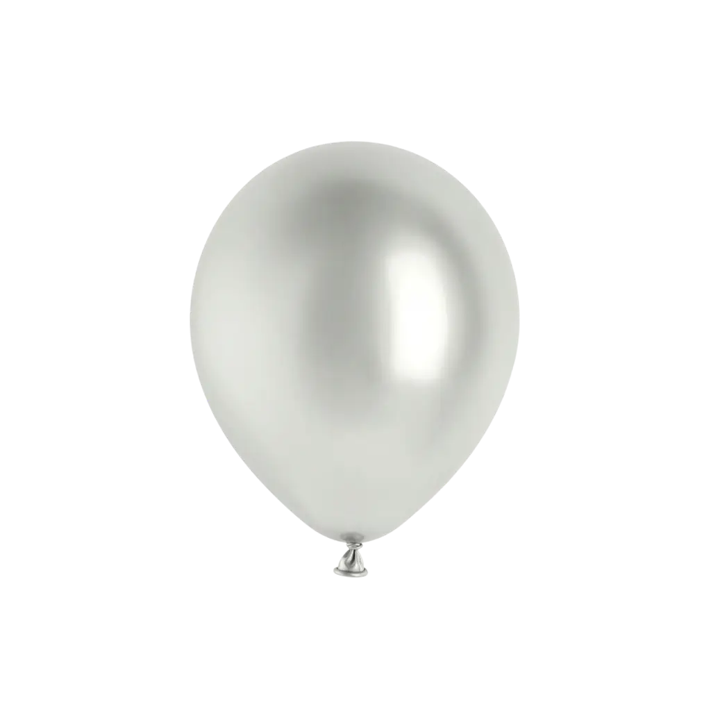 50 sølvfarvede glitterballoner