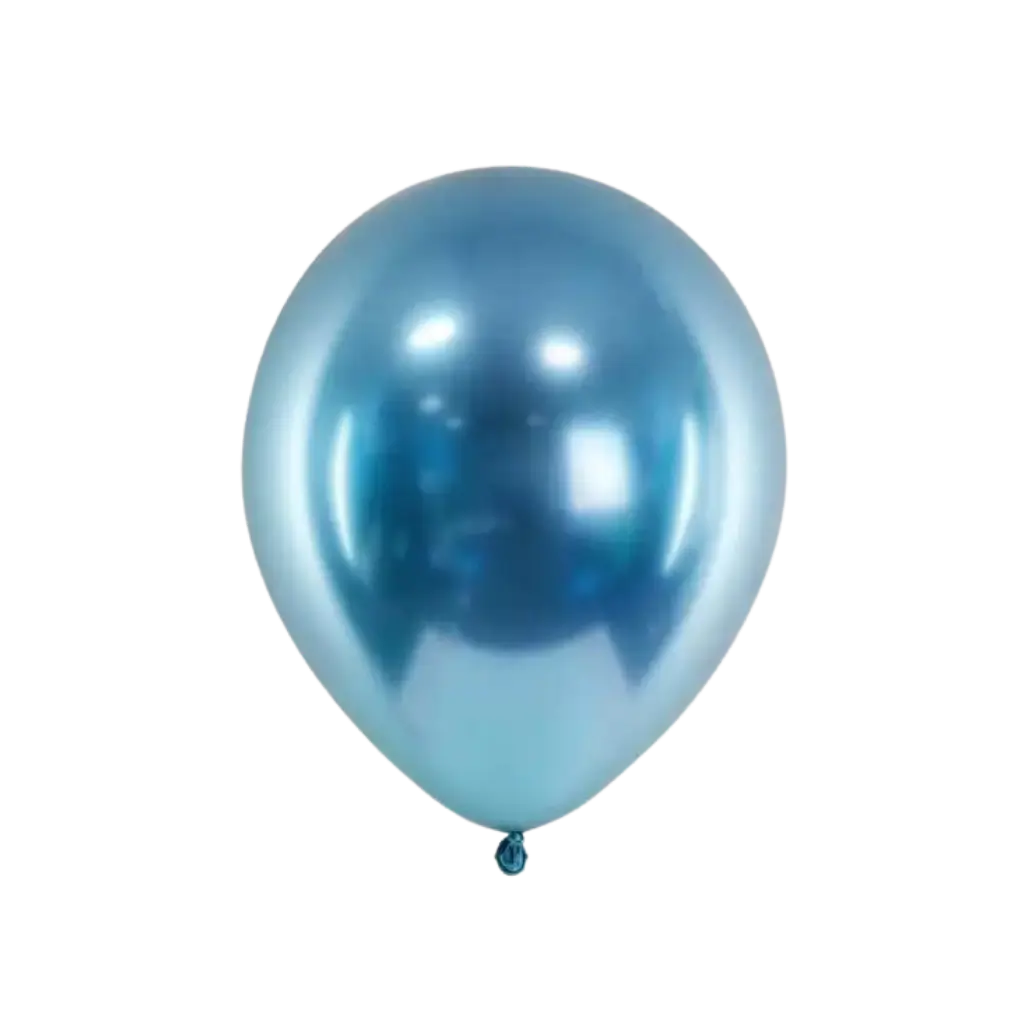 50 lyse blå metalballoner