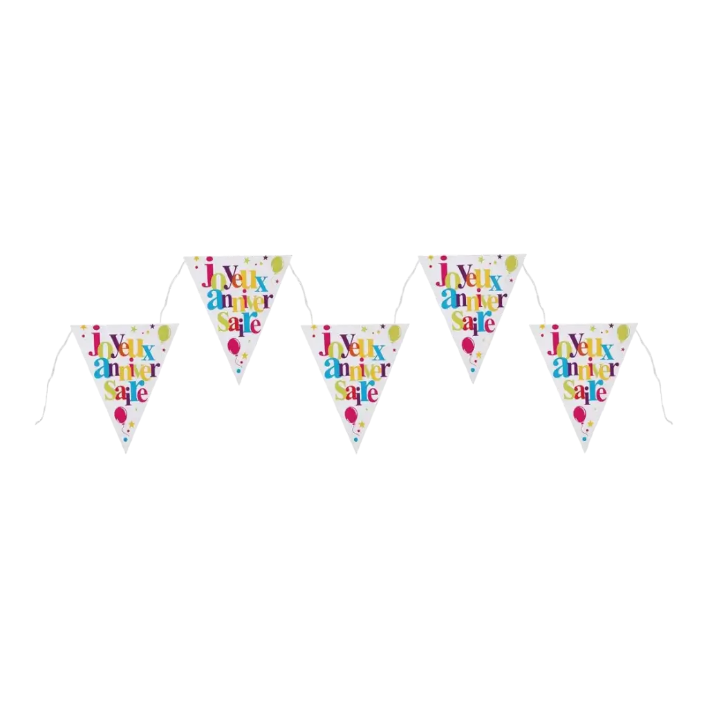 Happy Birthday-banner flerfarvet