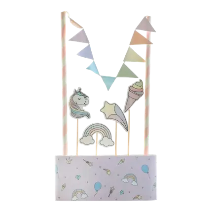 Pink enhjørning kage dekoration