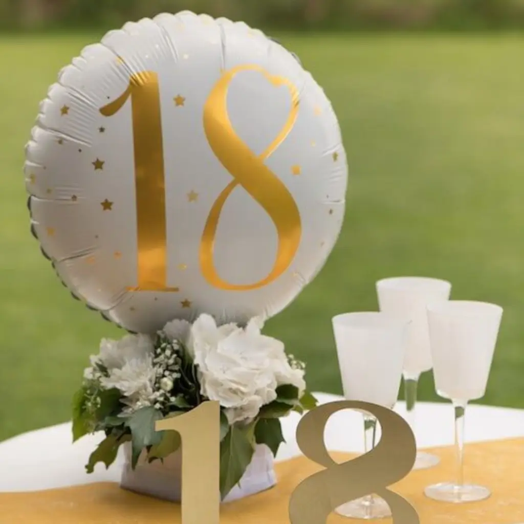 Bold Hvid/Guld 18 år ø45cm