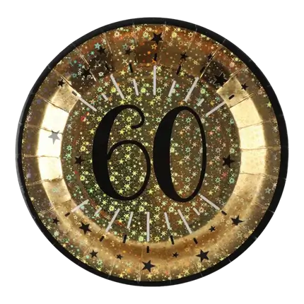 Guldpaptallerken 60 år (sæt med 10)