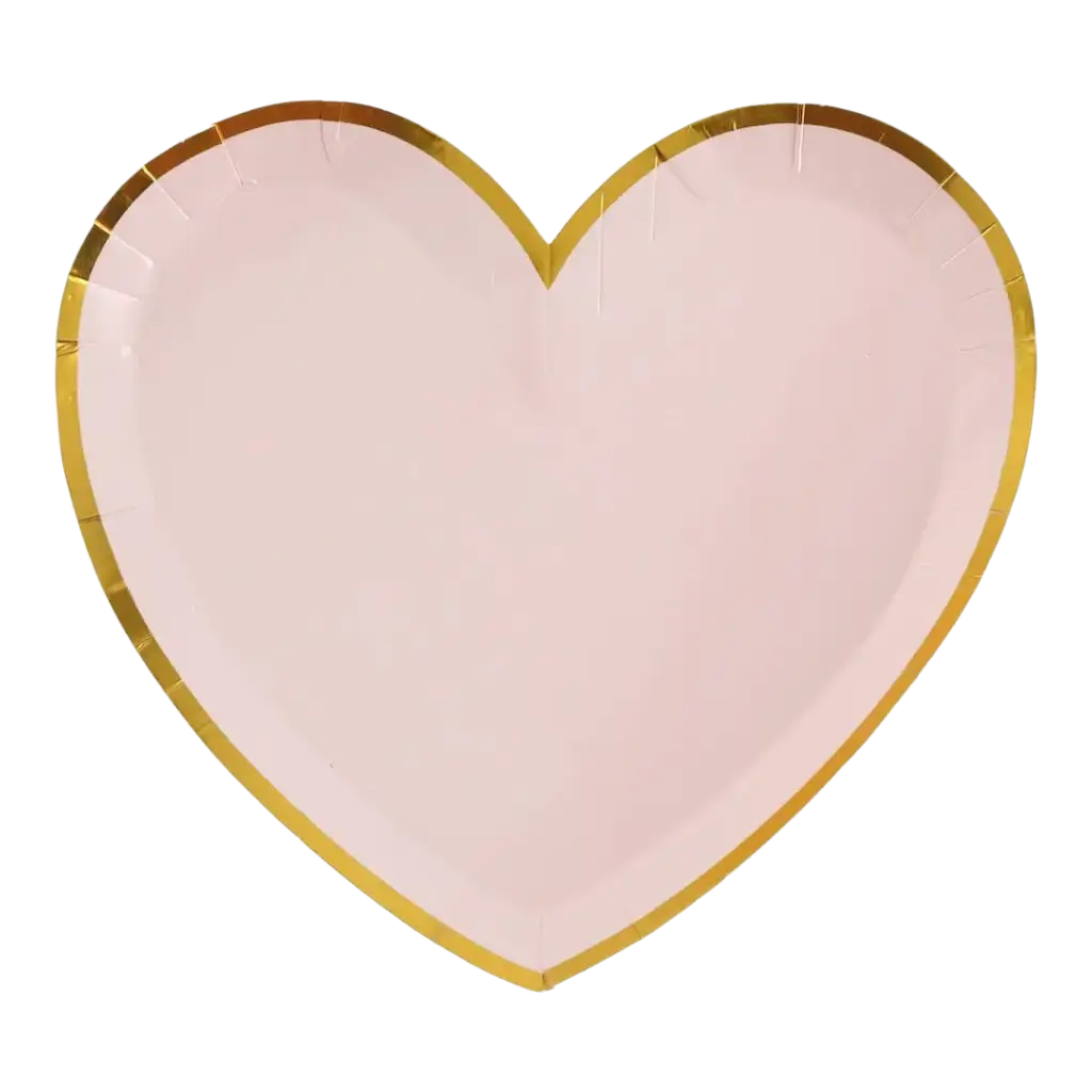 Hjerteformet tallerken Pink/Guld (sæt med 10)