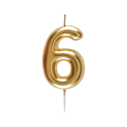 Stearinlys nummer 6 Golden