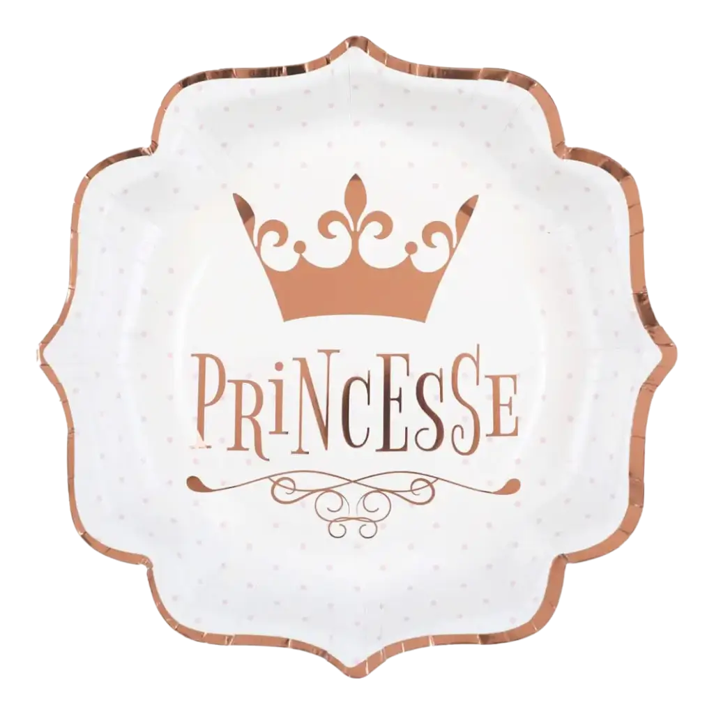 Princess Rose Gold plade (sæt med 10)