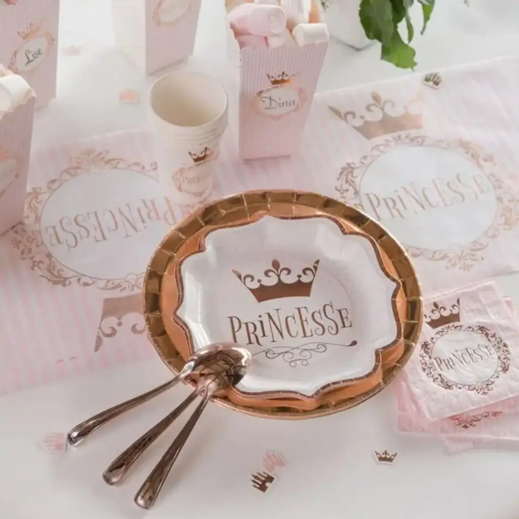Princess Rose Gold plade (sæt med 10)