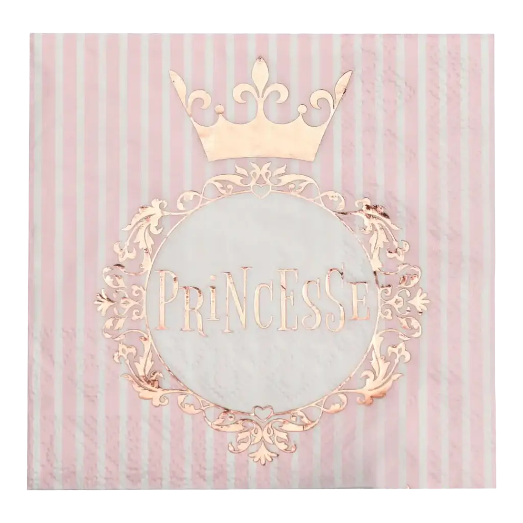 Prinsesse lyserødt guldhåndklæde (sæt med 20 stk.)