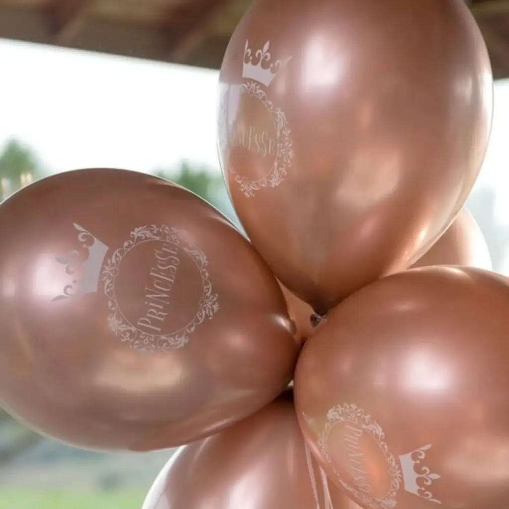 Prinsesse Pink Gold Ballon ø 30cm (sæt af 6)
