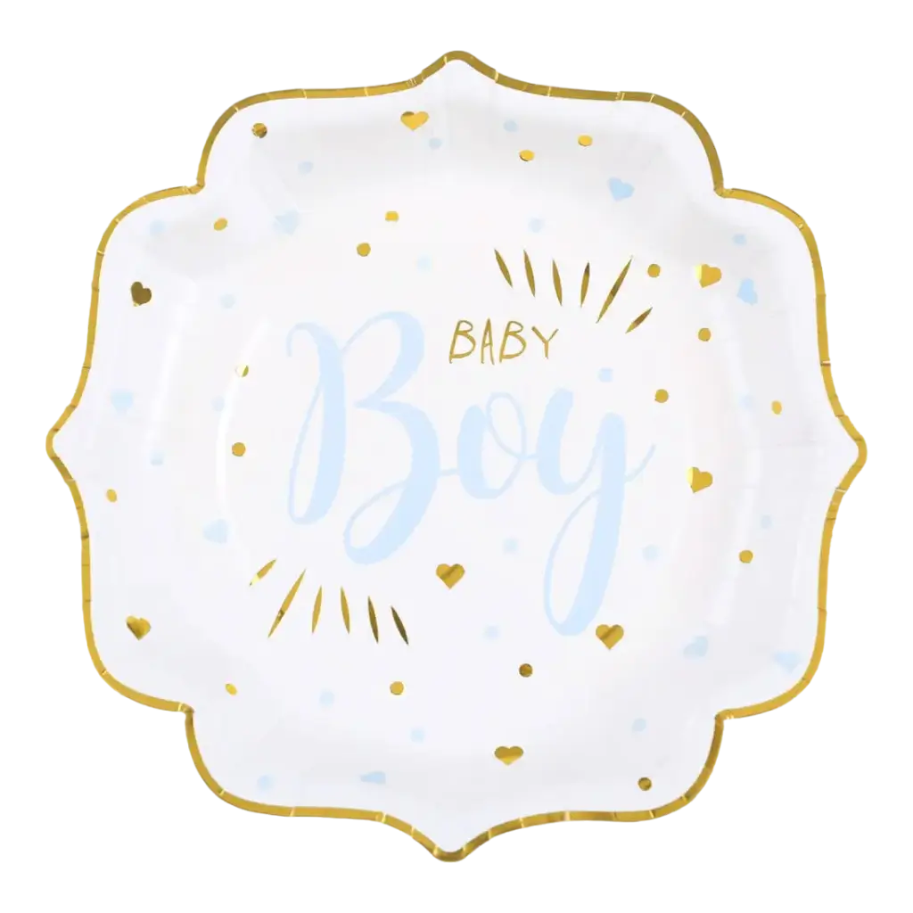 Baby Shower Boy Plate blå (sæt med 10)