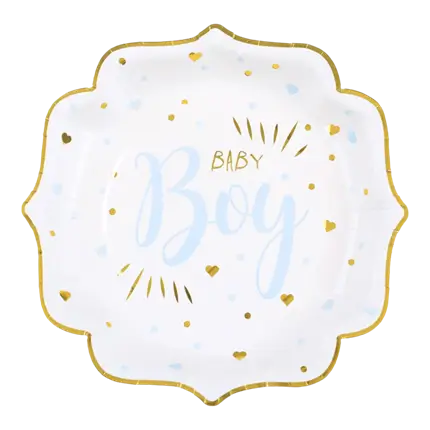 Baby Shower Boy Plate blå (sæt med 10)