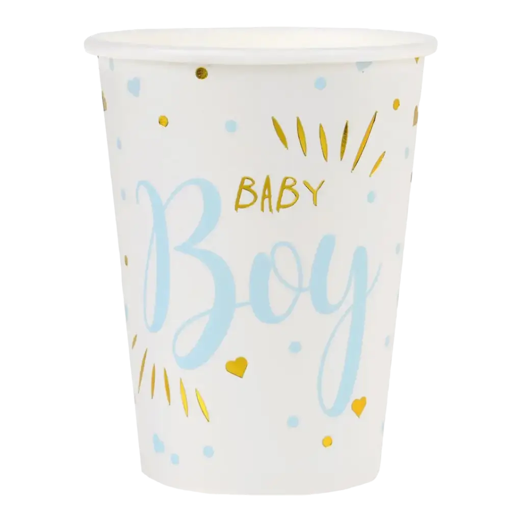 Baby Shower Boy Cup blå (sæt med 10)