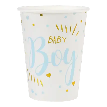 Baby Shower Boy Cup blå (sæt med 10)