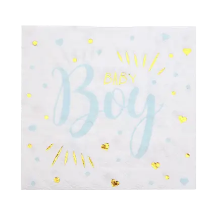 Baby Shower Boy håndklæde blå (sæt med 20)