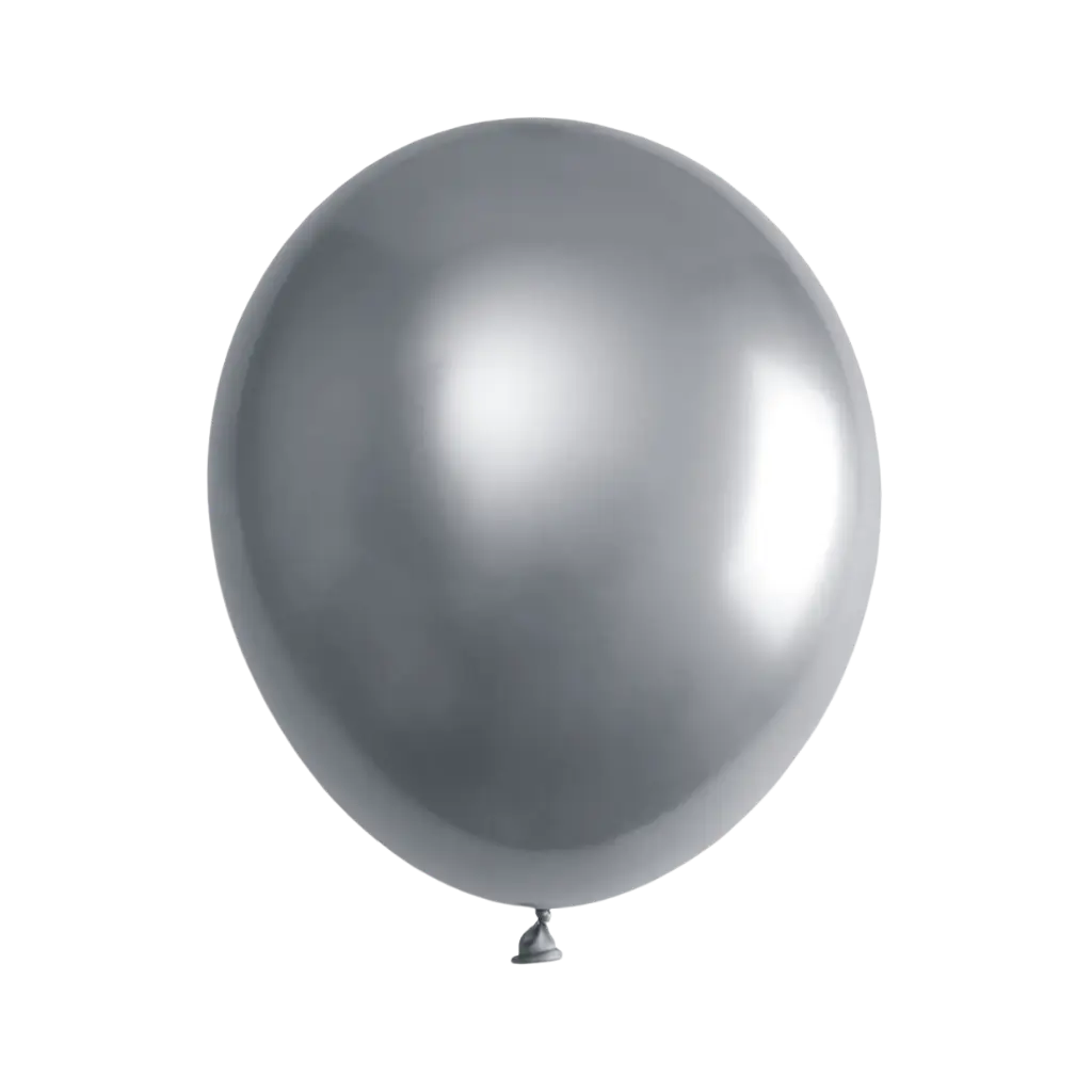 Bionedbrydelig ballon sølvmetallic (sæt med 6)