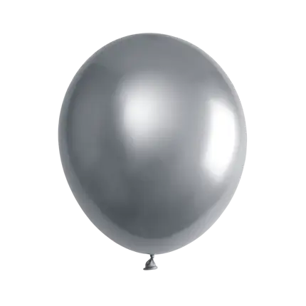 Bionedbrydelig ballon sølvmetallic (sæt med 6)