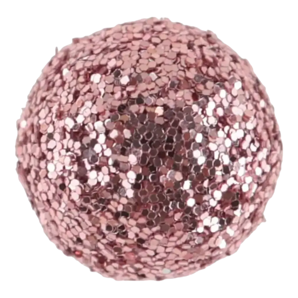 Mini rosaguld glitterkugle ø 1 cm (sæt med 50)