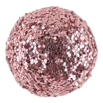 Mini rosaguld glitterkugle ø 1 cm (sæt med 50)