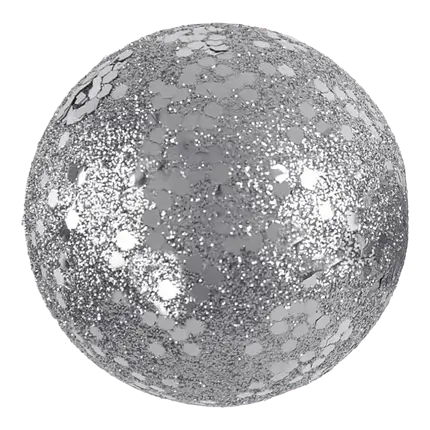 Mini sølvglitterkugle ø 1 cm (sæt med 50)