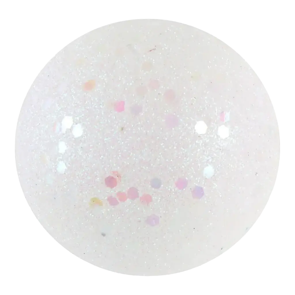 Mini hvid iriserende glitterkugle ø 1 cm (sæt med 50)