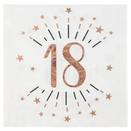 Papirhåndklæde 18 år Hvid/Guldrosa (sæt med 10 stk.)