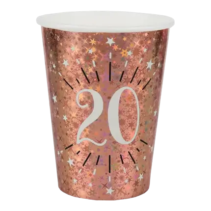 Papirkop 20 år Rose Gold (sæt med 10)